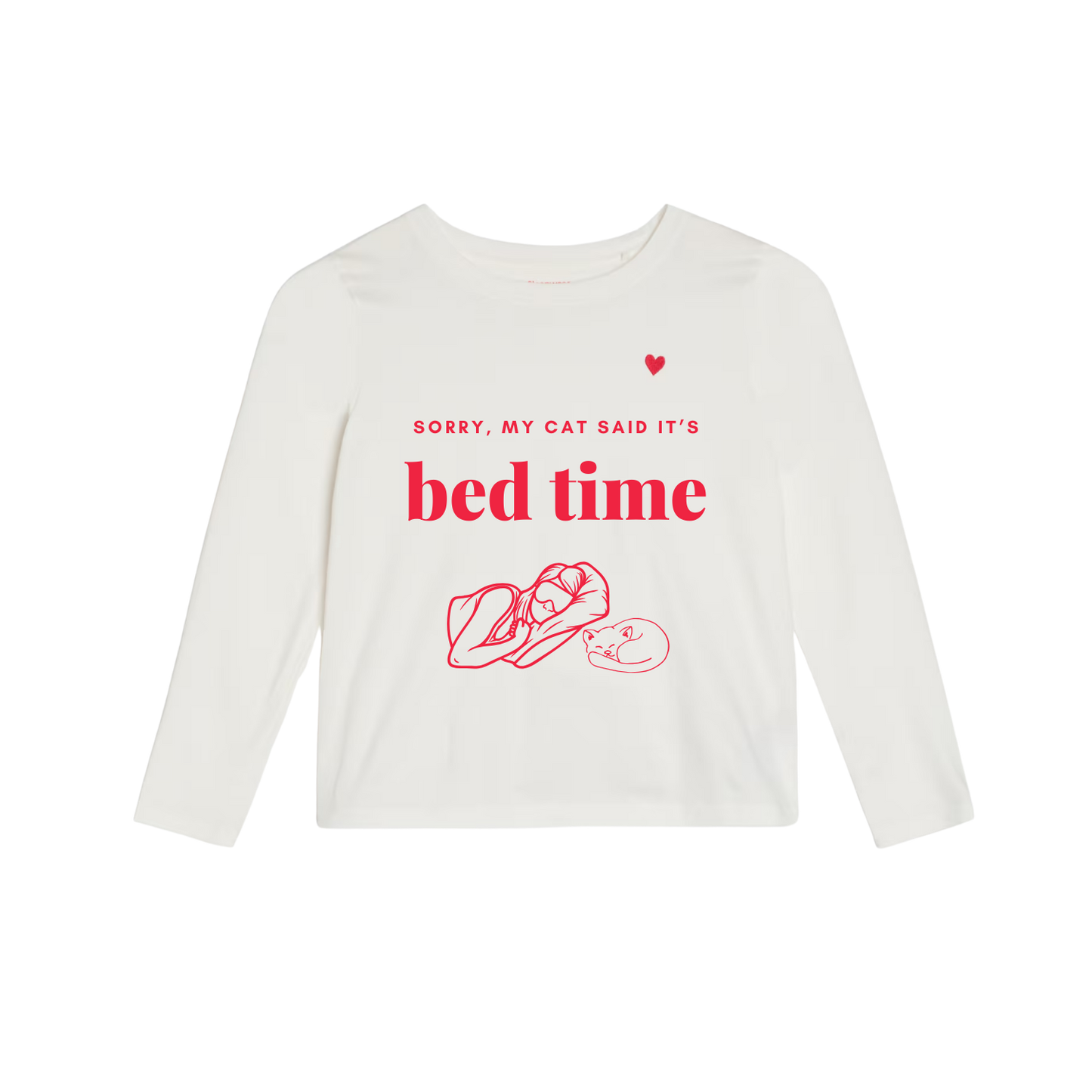 Baumwoll-Pyjama 2-Teiler | Sorry, my cat said it's bedtime