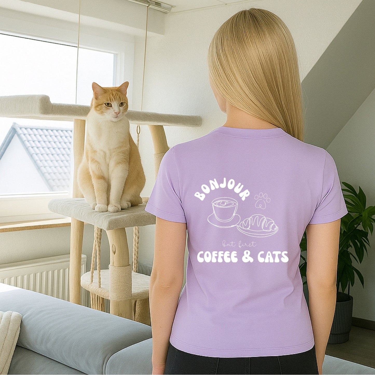 T-Shirt lilac | bonjour