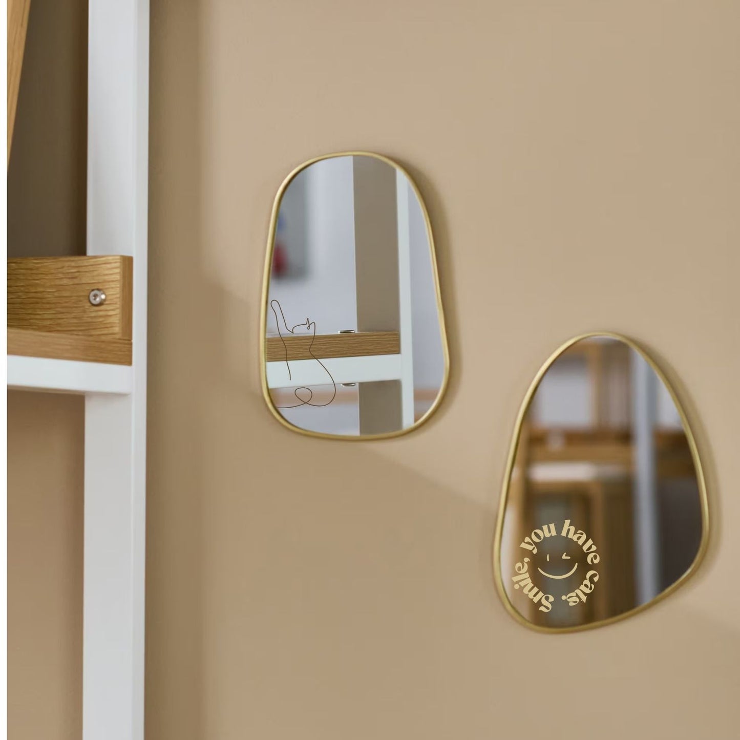 Spiegel 2er Set "Smile you have cats"