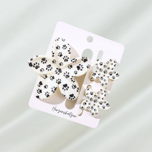 Pfoten Haarklammer 3er Set